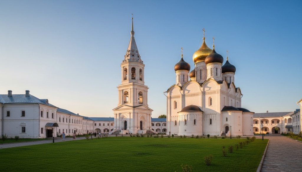 Белокаменный монастырь на острове